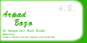 arpad bozo business card
